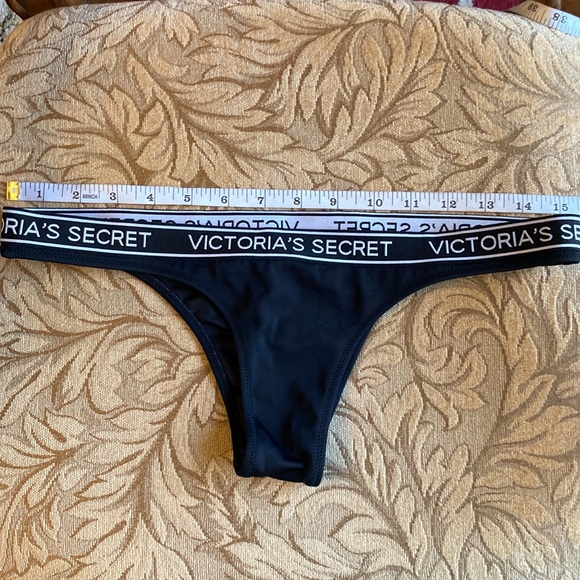 Victoria Secret logo itsy/le style mini bikini bottom black size S/P - Picture 4 of 6